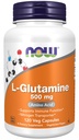 Now Foods Supplements, L-Glutamina 500 mg, Transportador de Nitrogênio*, Ácido Amino, 120 Veg Cápsulas