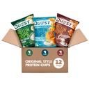 Quest Nutrition Protein Chips Variety Pack, BBQ, Cheddar & Creme Azedo, Creme Azedo & Cebola, Alta Proteína, Baixo Carbo, 1,1 oz (Pack de 12)