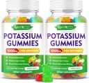 Gummies de citrato de potássio 1000mg, pastilhas de alta potência Suplemento de potássio para adultos Mulheres e homens, Cães de apoio perna & saúde muscular, sem açúcar, sabor de fruta misturado, 120 contagem
