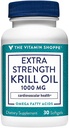 The Vitamina Shoppe Extra Strength Krill Oil - MSC Certified Sustainable - 1.000 MG (30 Softgels)