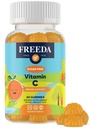 FREEDA Vitamina C Kids Vitamina C Gummies - Kids Sugar Free Vit C Gummy Mastigável para Adultos, Adolescentes e Crianças - Certificado Kosher, Delicious Orange Flavor, Zero Sugar Imune Supplement (60 Ct)