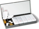 PORTO X POLISH Designer Semanal Pill Box Organizador (Single 1X Daily, Charcoal Gray)