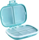 Holii Travel Pill Organizer, 8 compartimentos Caixa de pílulas portátil, Caixa de pílulas diária para segurar vitaminas, pequeno recipiente de pílulas para bolsa de bolso Organizador (azul)