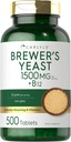 Carlyle Brewers Comprimidos de Levedura com Vitamina B12 1500mg Contagem de 500 Não-GMO e Suplemento Vegetariano