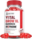 Laboratórios justificados Vital Grow XL Extreme 2000MG Gummies Performance Fórmula avançada Formulado com ACV Pomegranate Juice Beet Powder B12 Vegan Non GMO 60 Gummys