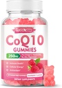 Açúcar-livre CoQ10 chicletes 250mg, Coenzyme Q10 Suplementos Plus Omega-3, Vitamina B6 & Zinco, alta absorção CoQ10 Suplemento para energia celular & suporte antioxidante, Framboesa sabor, Vegan 60Cts