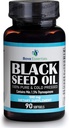 HalalEveryDay Organic Black Seed Oil - USDA Certified Cold Pressed Glass Bottle Over 1,5% Thymoquinone 3X Strength Turkish Black Cumin Nigella Sativa Non-GMO 100% Puro Óleo de Sementes Negras (cápsulas)