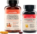 NatureWise Curcumin Turmeric 2250mg & Vitamina B12 1000mcg Softgels Apoio conjunto Níveis de energia 60 Contagem