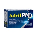 Advil PM (20 Contagem) Reliever Dor/Ajuda ao Sono Noturno Caplet revestido, 200mg Ibuprofeno, 38mg Difenidramina