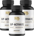 Golden After 50 BP-Activate - Suplemento de óxido nítrico com Aminoácidos Essenciais - Circulação de Sangue e Suplemento de Apoio à Saúde do Coração - 3 Garrafas - 800mg L Arginina, AAKG, L Citrulina