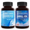 BioEmblem Complexo de Magnésio Triplo e Óleo de Krill Antártico, Apoia o Sono e Saúde do Cérebro, Saúde do Coração e Conjunta, Promove Saúde Cardiovascular e Apoia o Relaxamento