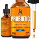 Probióticos Líquidos para Cães e Gatos – 6 bilhões de UFC Apoio Digestivo para Animais de estimação – Probióticos para Cães com Enzimas – Suplemento Probiótico para Gatos – Garrafa de 2 onças
