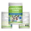 Bem-estar do animal de estimação Ultimate Probiotic 9 Strains para cães e gatos - Suporta o microbioma gut e digestion, cuidados do sistema imunológico, saúde do trato urinário, FOS, 2,5 bilhões UFC - 11.29 oz (320 g) Pó