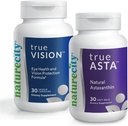 NatureCity Vision Support Bundle, TrueVision Eye Health Formula, 30 Cápsulas Veggie + TrueAsta Marine