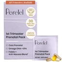 Pacote pré-natal Perelel 1o Trimester, multivitamina com folato, vitamina D, Omega 3, ferro e gengibre, suporte nutricional para gravidez precoce, soja e glúten livre, não OGM, 30 pacotes diários de pílulas