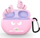 CACOE Capa de caso de Silicone para Beats Studio Buds / Beats Studio Buds + 2023,Casos de pele protegido Beats Studio Buds Casos de impressão engraçados à prova de choque Acessórios com chaveiro (rosa)