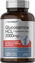 Horbäach Glucosamina HCL com ácido hialurónico               , 120 Caplets revestidos  , Não-GMO e sem glúten Suplemento