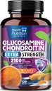 Glucosamina Condroitin 2100mg - 3X Suplemento de suporte conjunto de força com HSH, Sulfato de Glucosamina, Açafrão, Boswellia, Quercetina para Cartilagem, Flexibilidade e Mobilidade, Engarrafado nos EUA, 120 Cápsulas