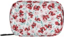 Caixa de pílulas de flores florais rosa vermelhas 7 dias caso saco de saco de viagem saco organizador de pílulas com zíper portátil caso semanal tamanho compacto para suporte de suplementos de vitamina