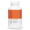 Reluminas Gluta 500 Comprimidos Mastigáveis com Glutationa, Ácido Hialurónico, Vitamina C, Biotina e Colágeno – Suporta Tom de pele e brilho – Fruit Punch Flavor – Made in USA – 60 Comprimidos