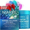MAREE Solução de beleza completa - Sob Geles de olho e máscara de cabelo, Condicionador - Colágeno marinho, Ácido hialurônico, Óleo de coco e queratina - Reduz os olhos Puffy e círculos escuros, Hidratando fino e cabelos frizzy
