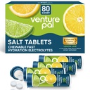 Venture Pal mastigable Electrolyte Tablets, 80 Contagem rápida-dissolve Sugar-Free Stick Salt Tablets - Variety Pack for Rapid Hydration, Correr ao ar livre, Caminhadas, Esportes