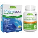 Pharmepa Restaurar & Longvida Lipidated Curcumin 500mg Bundle, 1000mg Puro EPA Omega-3 Fish Oil & Ultra Biodisponível Curcumin, por Igennus