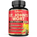 Satoomi St. John's Wort Cápsulas Extrair Suplemento - 6 Ervas Equivalente 5050 mg - Equivalência Emocional, humor alegre e suporte de humor - 1 Pacote 90 Veggie Caps 3-Month Supply
