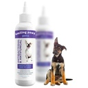 Patas sorridentes Animais de estimação medicados Tris Flush Dog Ear Cleaner Solução e tratamento de infecção para cães e gatos Ear Flush para cães Ear Cleaner para cães e gatos - Gato & Dog Ear Wash contém Ketoconazole 12 onças