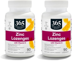 365 por mercado inteiro de alimentos, LOUnceenges Zinc Vitamina C, 90 contagem (Pacote de 2)