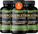 Gade Nutrition Quercetin com Vitamina C e Zinco - Quercetin 500mg - Quercetin com Bromelain - Zinc Quercetin - Quercetin Suplementos + Vitamina D3 (Não-GMO, Gluten-Free, Vegan) - 6 meses de fornecimento