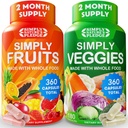 Simplesmente o Juramento da Natureza - Embalado com 42 frutas e legumes diferentes - Feito com alimentos integrais Superalimentos - com Aloe Vera - 100% Soja Livre - 2 Mês de Fornecimento - 180 Contagem de 2)