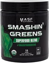 MASF Smashin's Greens Superfood Mistura NSF Sport, Super Greens Digestive Health, Spirulina, Chlorela, Bloat Relief, 8.47 Ounce (Pacote de 1)
