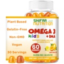 SHIFAA NUTRITION Halal Omega 3 para crianças com pastilhas DHA para o desenvolvimento do cérebro, apoio do coração e imune, planta-baseada, não-GMO, DHA baseada em algas, Glúten e Gelatin-free crianças Omega 3 chicletes, 30 Servings