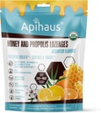 Honey and Própolis Lozenges Assorted Flavors, Freshens Breath - Alivia uma Garganta- Apoio Imune com Vitamina C, Vitamina D e Zinco, 20 Contagem