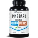 Healthfare Pine Bark Extract 6000mg Maritime Francês 200 Vegan Cápsulas □ Padronizado 95% OPC Proanthocyanidins □ Antioxidante Herbal Supplement □ Não-GMO, Gluten-Free