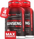Herbtonics vermelho coreano Panax Ginseng 1500mg - Suplemento de energia para pico de desempenho, foco e vitalidade - alta potência Ginseng Raiz Extract - 240 Cápsulas Vegan