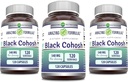 Fórmulas surpreendentes Preto Cohosh 540mg 120 Suplemento da cápsula □ Não-GMO □ Gluten Free □ Made in USA (3 Pack)