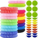 Pulseiras Repelentes Mosquito 20 Pack, Individualmente Envolto Bandas Repelentes Mosquito com 60 Pcs Mosquito Repelentes Stickes, DeET Free Insect Bug Repelente Pulseiras para Adultos Crianças