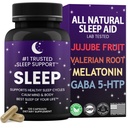 Ajuda para o sono natural para adultos Melhor sono da sua vida Raíz vareriana GGABA 5-HTP Melatonina 120 Cápsulas Formadoras de Não Hábitos
