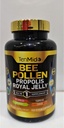 Cápsulas de Pólen de Abelha para Homens e Mulheres, Fórmula 7-em-1 com Própolis, Geleia Real, Açafrão, Alfarroba e Mais - Energia, Imune, Suporte Digestivo - Rico em Nutriente, Vitaminas - 150 Cápsulas