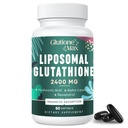 Glutationa lipossómica 8-em-1 2400 MG, Fórmula Antioxidante de Alta Absorção – com Ácido Hialurónico, Ácido Alfa-Lipoico, Resveratrol - Pele, Detox Fígado e Sistema Imune, 60 Softgels