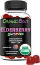 USDA Orgânica Elderberry Gummies - Alta potência 150mg Orgânica Elderberry Gummies para Adultos & Crianças com vitamina C & Zinco - Imune Support Gummies - Vegan, Gelatina & Gluten Free - 60 Contagem