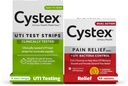 Infecção Urinária por Cystex (UTI) tiras de teste + alívio da dor: 4 tiras de teste e 48 cápsulas Medicina de alívio da dor