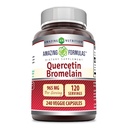 Surpreendente Nutrição Quercetin 800 Mg com Bromelain 165 Mg Cápsulas Veggie Suplementar □ Não-GMO □ Gluten Free □ Made in USA □ Adequado para Vegetarianos (240 Contagem)