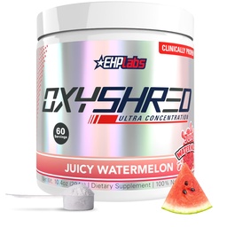 EHP Labs OxyShred pré-treino em pó - Pré-treino em pó com L Glutamina e Acetil L Carnitina, Energia Boost Bebida - Melancia Juicy, 60 Servings