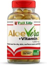 Vida completa Aloe Vera + Vitamina E, 60 Cápsulas Quebráveis - Hidratante, Antienvelhecimento - cuidados saudáveis da pele