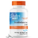 Melhor Benfotiamina 300 do doutor com BenfoPure, Ajuda a manter o metabolismo da glicose saudável, Não-GMO, Vegan, Glúten livre, Sem soja, 300 mg, 60 bonés vegetarianos