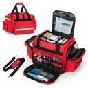 Saco médico Damero profissional vazio, saco de trauma do primeiro respondedor com dividers destacável para cuidados de saúde em casa, EMT, EMS, vermelho (Somente saco)