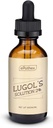 Solução de Lugol frasco de vidro de 2 onças. Contém iodeto de potássio e iodo, 60ml